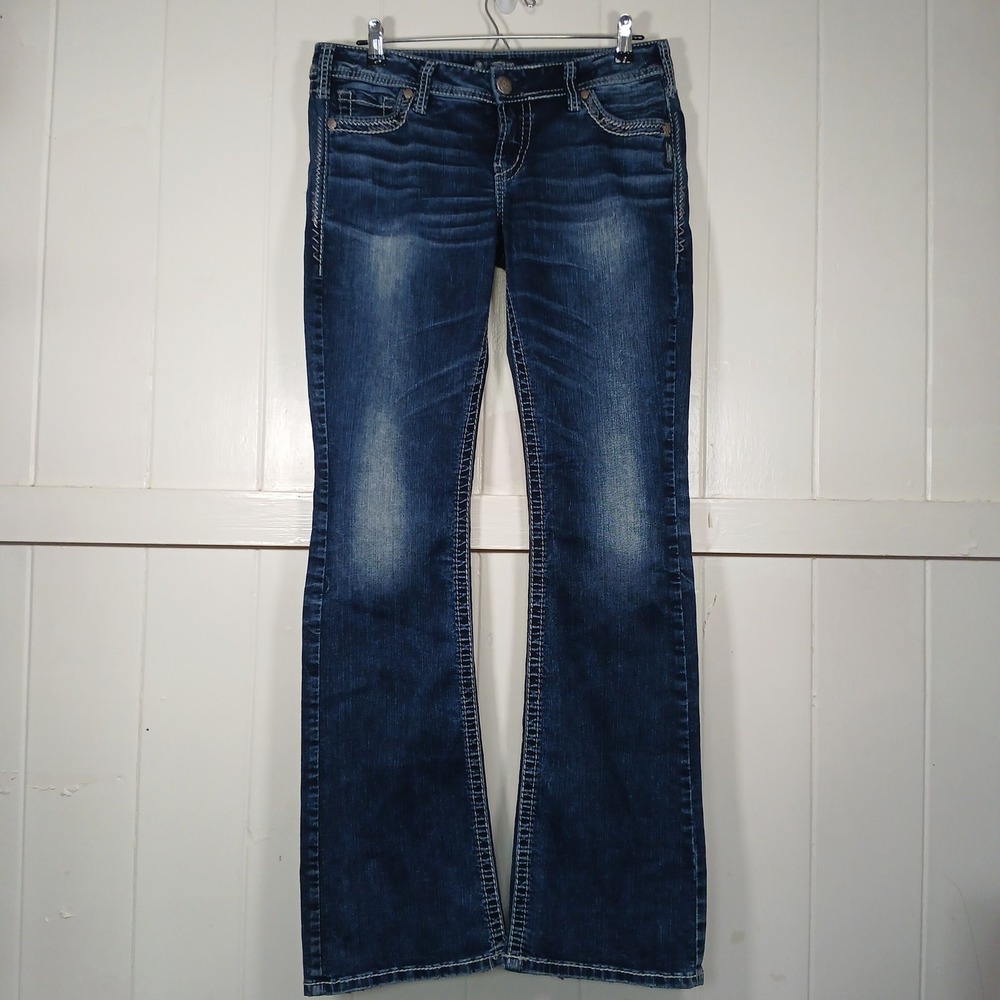 Silver Jeans Suki Low Boot Women 30x33 (32" waist) Denim Blue Jeans L92751SS